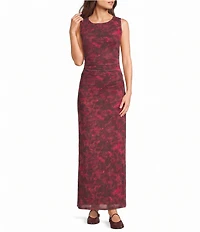 Honey & Sparkle Mesh Floral Printed Maxi Dress