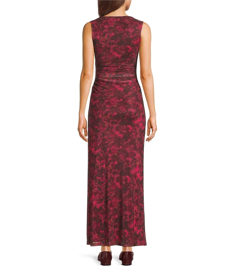 Honey & Sparkle Mesh Floral Printed Maxi Dress