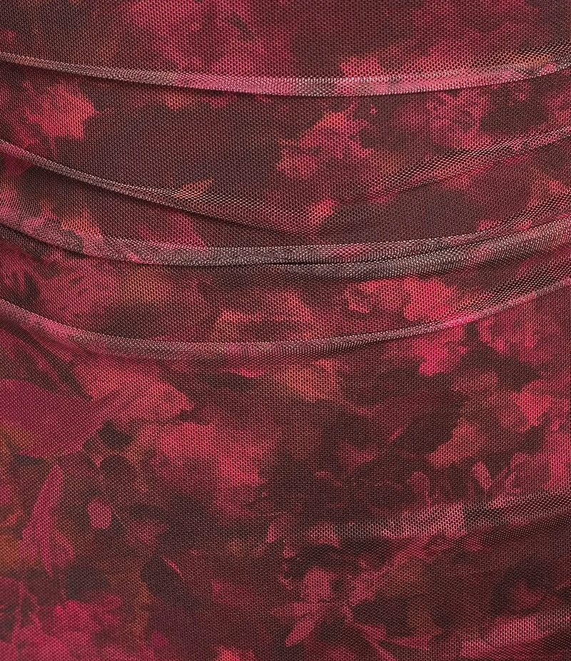 Honey & Sparkle Mesh Floral Printed Maxi Dress