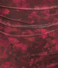 Honey & Sparkle Mesh Floral Printed Maxi Dress