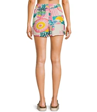 Honey & Sparkle Printed Mid Rise Elastic Waist Coordinating Shorts