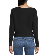 Honey & Sparkle Ribbed Boat Neck Dolman Long Sleeve Sweater