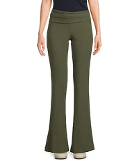 Honey & Sparkle Ribbed Mid Rise Fold Over Flare Leggings