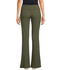 Honey & Sparkle Ribbed Mid Rise Fold Over Flare Leggings