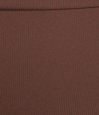 Honey & Sparkle Ribbed Mid Rise Fold Over Flare Leggings