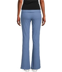 Honey & Sparkle Ribbed Mid Rise Fold Over Flare Leggings