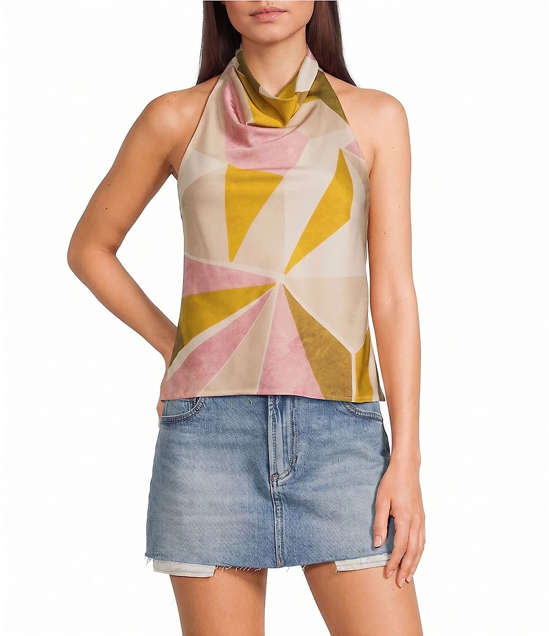 Honey & Sparkle Satin Halter Neck Top