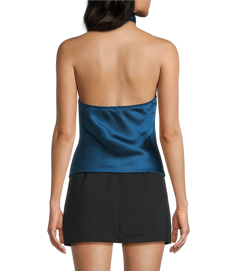 Honey & Sparkle Satin Halter Tank