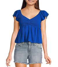 Honey & Sparkle Smocked Bodice Baby Doll Top