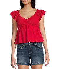Honey & Sparkle Smocked Bodice Baby Doll Top