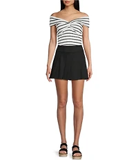 Honey & Sparkle Solid Pleated Skirt