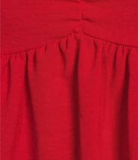 Honey & Sparkle Sweetheart Neck Ric Rac Trim Ruffle Sleeve Top