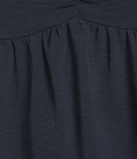 Honey & Sparkle Sweetheart Neck Ric Rac Trim Ruffle Sleeve Top