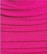 Honey and Rosie Adjustable Spaghetti Strap Cowl Neck Fitted Short Shirred Dress