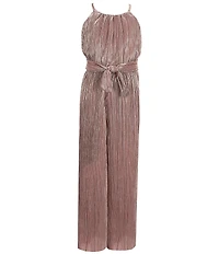 Honey and Rosie Big Girls Boudre Halter Neck Sleeveless Jumpsuit