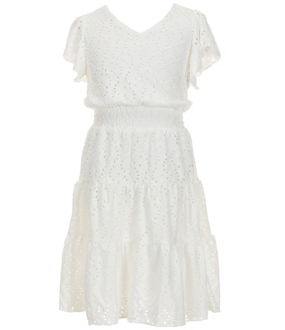 Honey and Rosie Big Girls Flutter-Sleeve Swiss-Dot Fit & Flare Dress