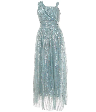 Honey and Rosie Big Girls One Shoulder Sequin Long Dress