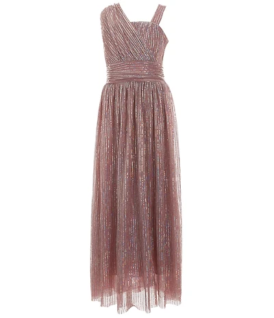 Honey and Rosie Big Girls One Shoulder Sequin Long Dress