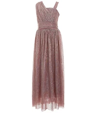 Honey and Rosie Big Girls One Shoulder Sequin Long Dress