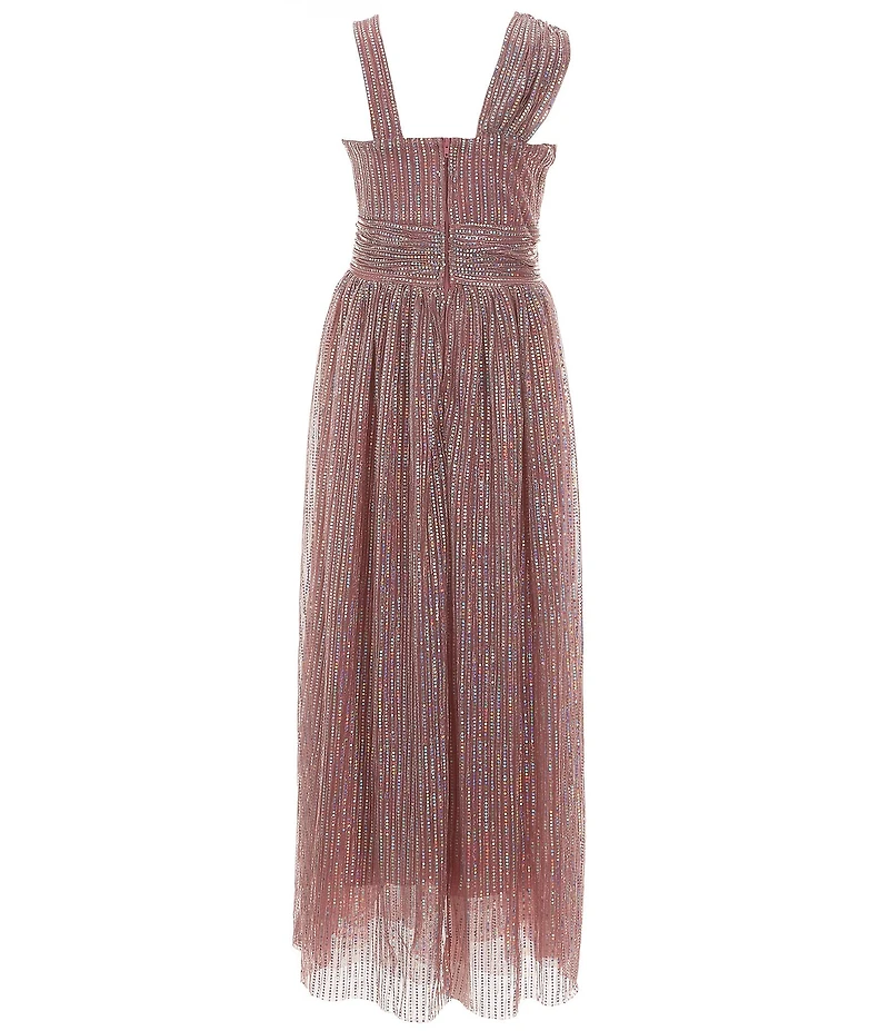 Honey and Rosie Big Girls One Shoulder Sequin Long Dress