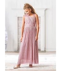 Honey and Rosie Big Girls One Shoulder Sequin Long Dress