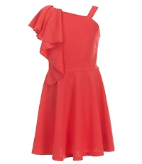 Honey and Rosie Big Girls One-Shoulder Ruffle Fit & Flare Dress