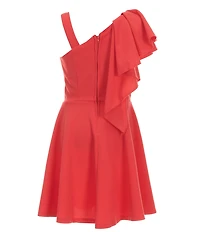 Honey and Rosie Big Girls One-Shoulder Ruffle Fit & Flare Dress