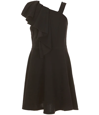 Honey and Rosie Big Girls One-Shoulder Ruffle Fit & Flare Dress