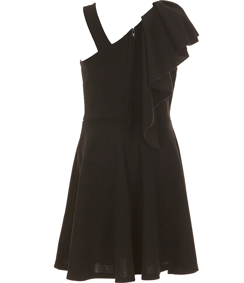 Honey and Rosie Big Girls One-Shoulder Ruffle Fit & Flare Dress