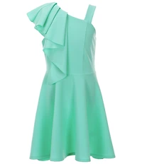Honey and Rosie Big Girls One-Shoulder Ruffle Fit & Flare Dress
