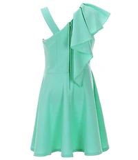 Honey and Rosie Big Girls One-Shoulder Ruffle Fit & Flare Dress