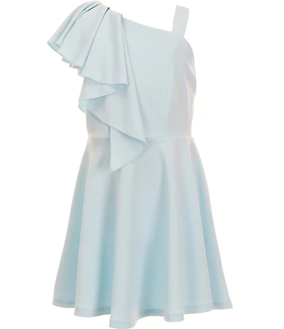 Honey and Rosie Big Girls One-Shoulder Ruffle Fit & Flare Dress
