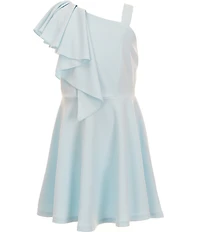Honey and Rosie Big Girls One-Shoulder Ruffle Fit & Flare Dress