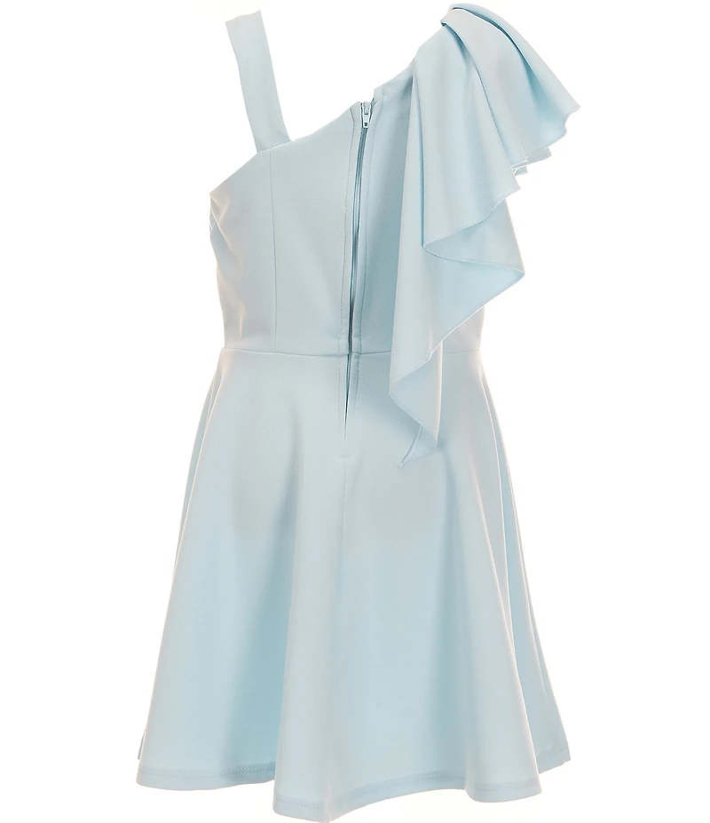 Honey and Rosie Big Girls One-Shoulder Ruffle Fit & Flare Dress