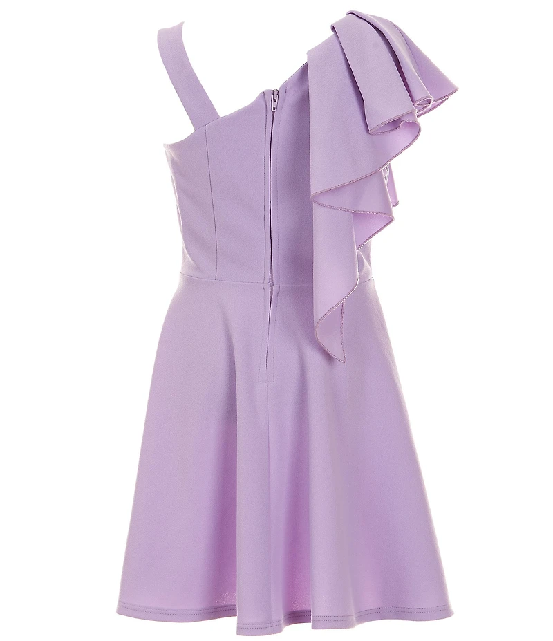 Honey and Rosie Big Girls One-Shoulder Ruffle Fit & Flare Dress