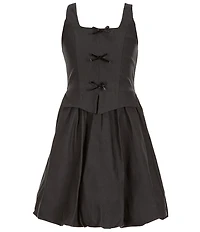 Honey and Rosie Big Girls Bubble Skirt Corset Bow Dress