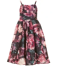 Honey and Rosie Big Girls Floral Print Sweetheart Neckline Sleeveless A-Line Dress
