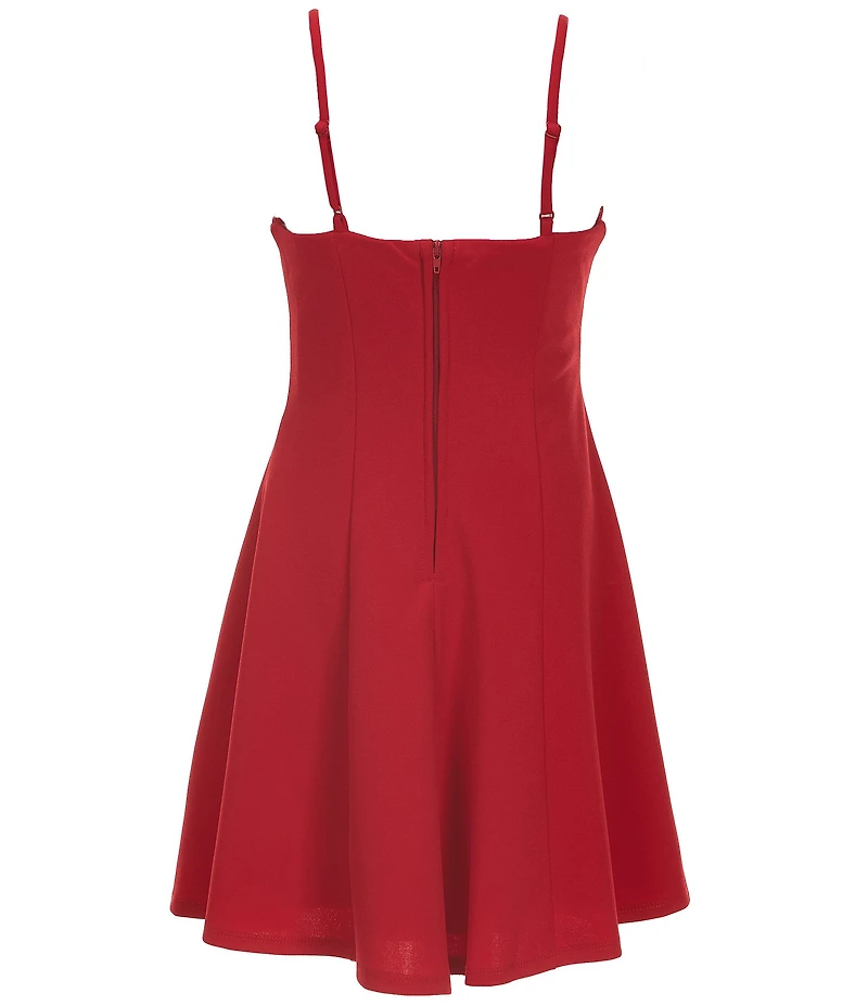 Honey and Rosie Big Girls Sleeveless Rhinestone-Embellished-Bow-Front Minidress