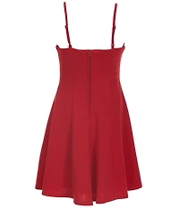 Honey and Rosie Big Girls Sleeveless Rhinestone-Embellished-Bow-Front Minidress