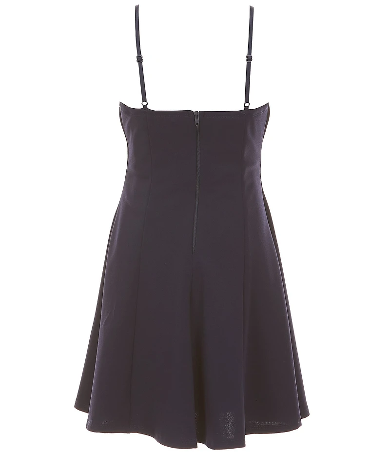 Honey and Rosie Big Girls Sleeveless Rhinestone Embellished Bow Mini Dress