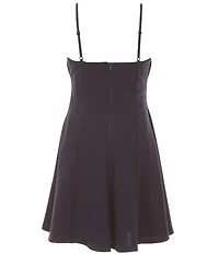 Honey and Rosie Big Girls Sleeveless Rhinestone Embellished Bow Mini Dress