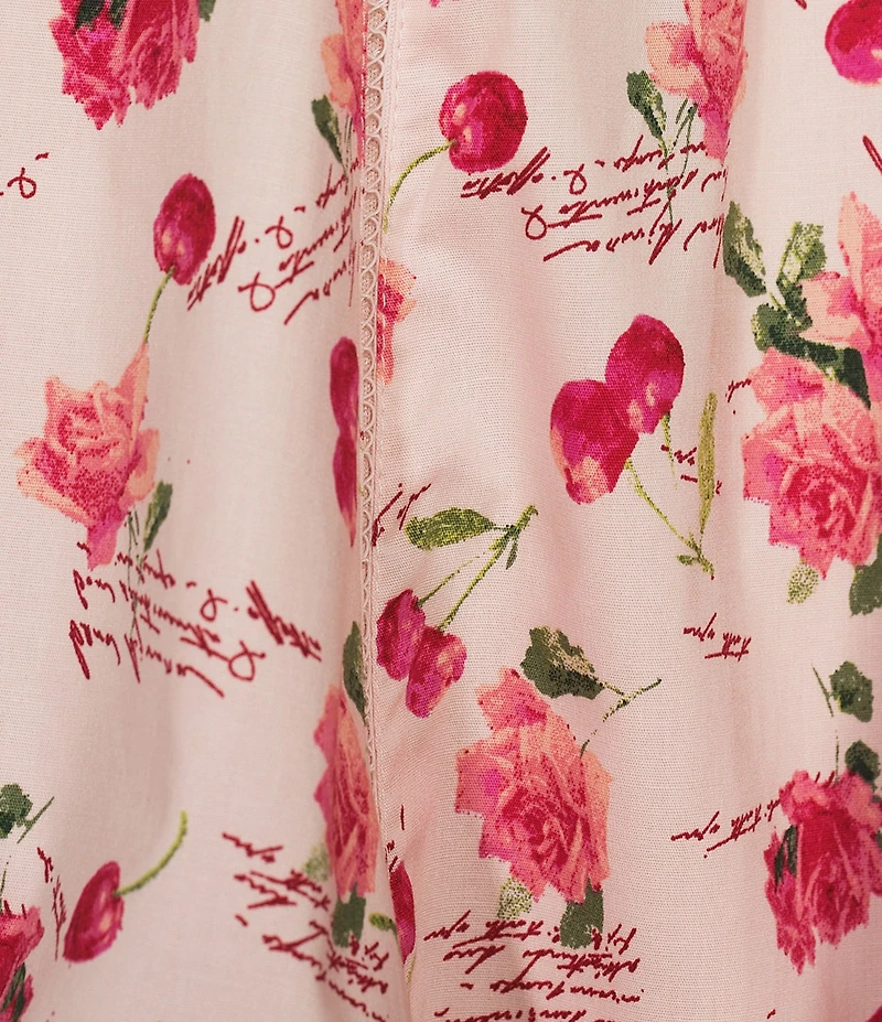 Honey and Rosie Cherry Floral Printed Halter Neck Fit And Flare Dress