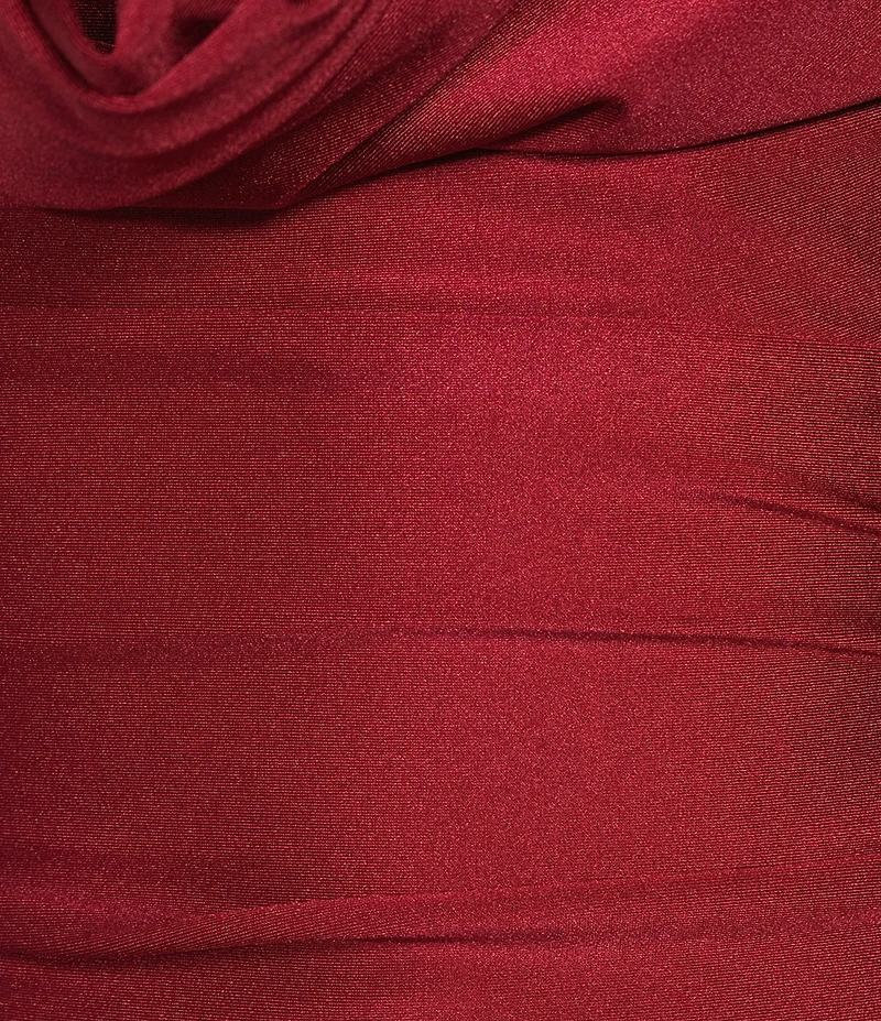 Honey and Rosie Cowl Halter Neck Hardware Shirred Maxi Dress