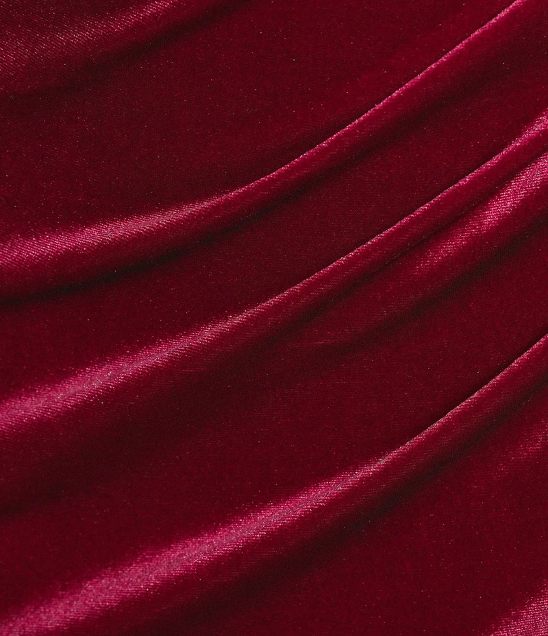 Honey and Rosie Cowl Neck Asymmetric Faux Wrap Velvet Midi Dress