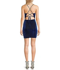 Honey and Rosie Cowl Neck Pleated Criss Cross Tie Back Dress