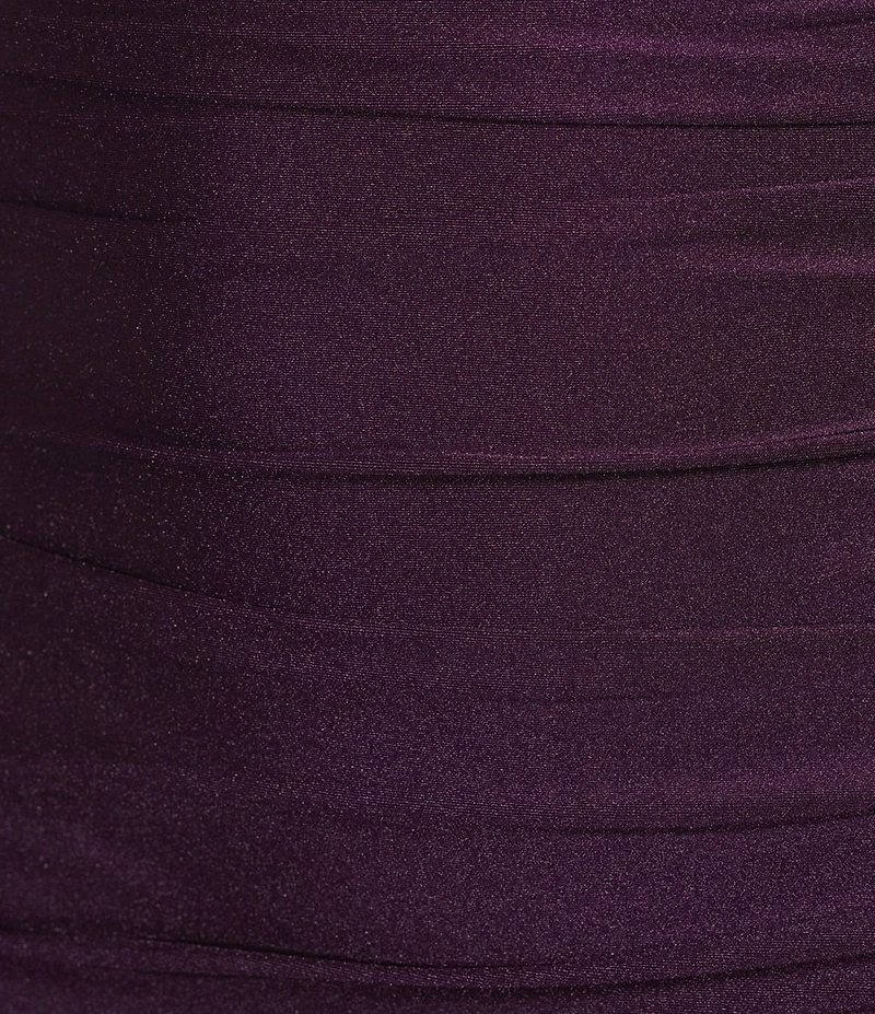 Honey and Rosie Deep V-Neck Shirred Lace-Up Tie Back Dress