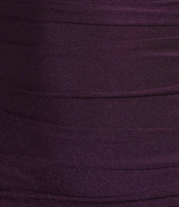 Honey and Rosie Deep V-Neck Shirred Lace-Up Tie Back Dress