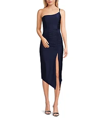 Honey and Rosie Doubled Spaghetti Strap One-Shoulder Asymmetrical Dress