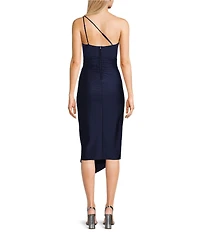 Honey and Rosie Doubled Spaghetti Strap One-Shoulder Asymmetrical Dress