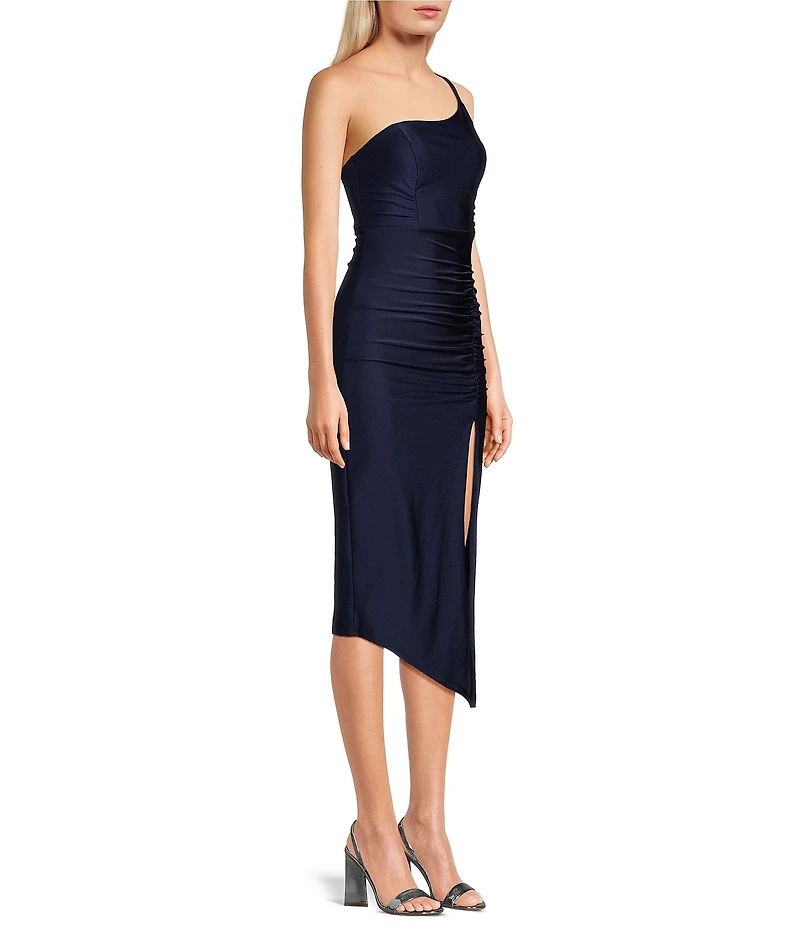 Honey and Rosie Doubled Spaghetti Strap One-Shoulder Asymmetrical Dress